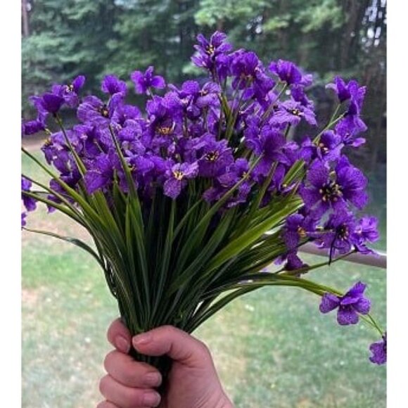 New 12 Pcs Artificial Flowers for Outdoor,Plastic Flowers Decoration - Picture 2 of 2